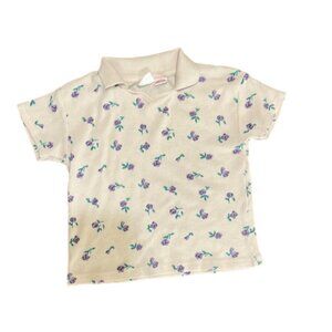 Zara kids 3-4 years floral top in light pink with purple flowers